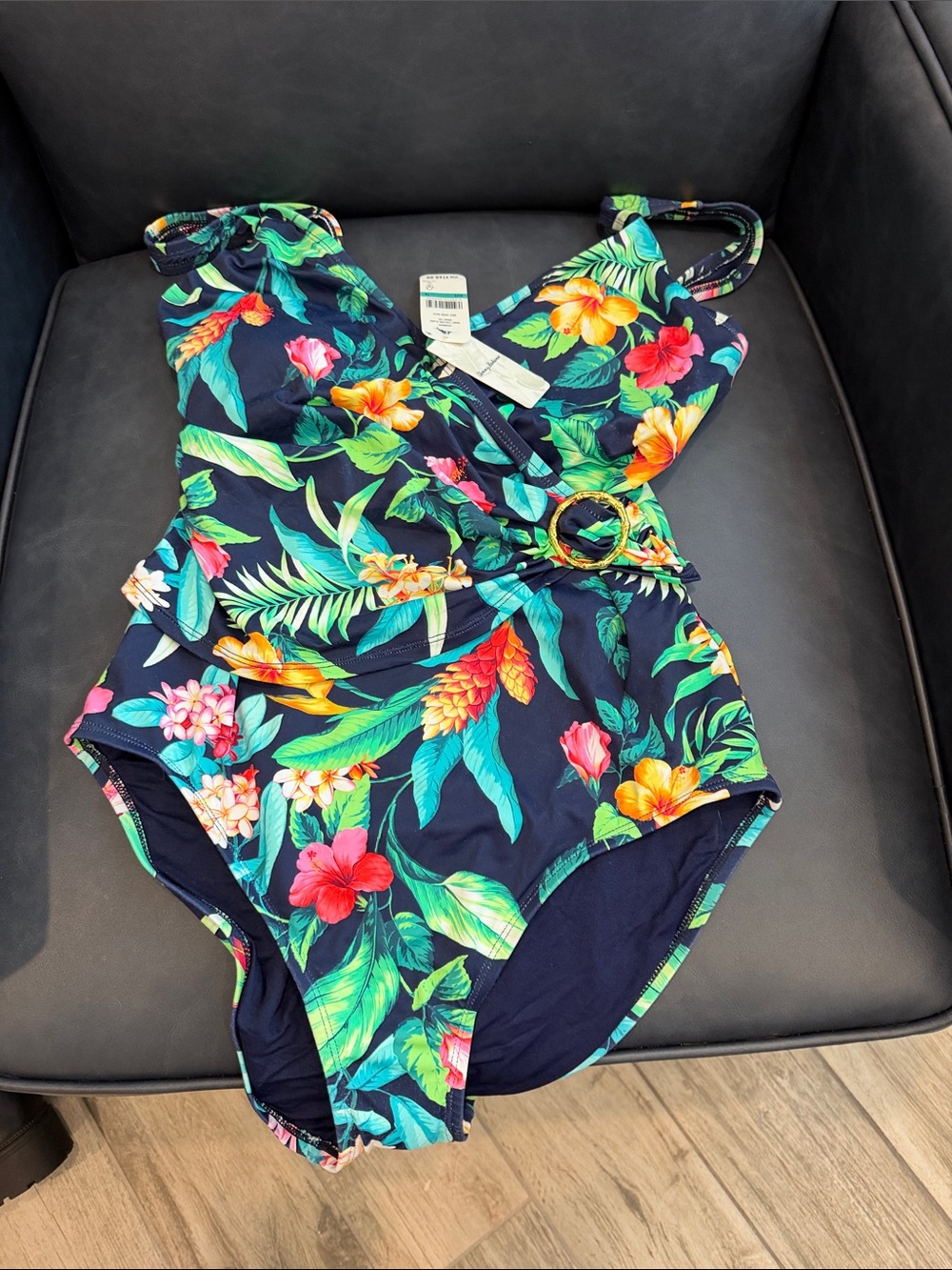 NWT Tommy Bahama Floral One-Piece Swimsuit - Navy Tropical Print